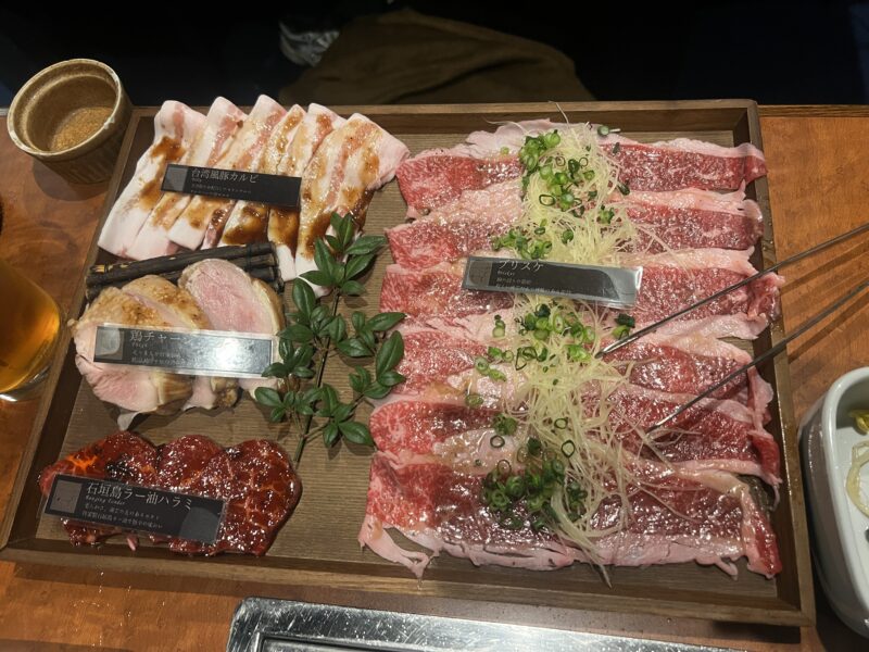 日本大通り 和牛焼肉EAGLE RARE ランチ 焼肉4種盛り合わせ